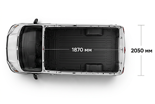 RAM ProMaster L2H2 Low Roof — вид сверху, грузовой отсек